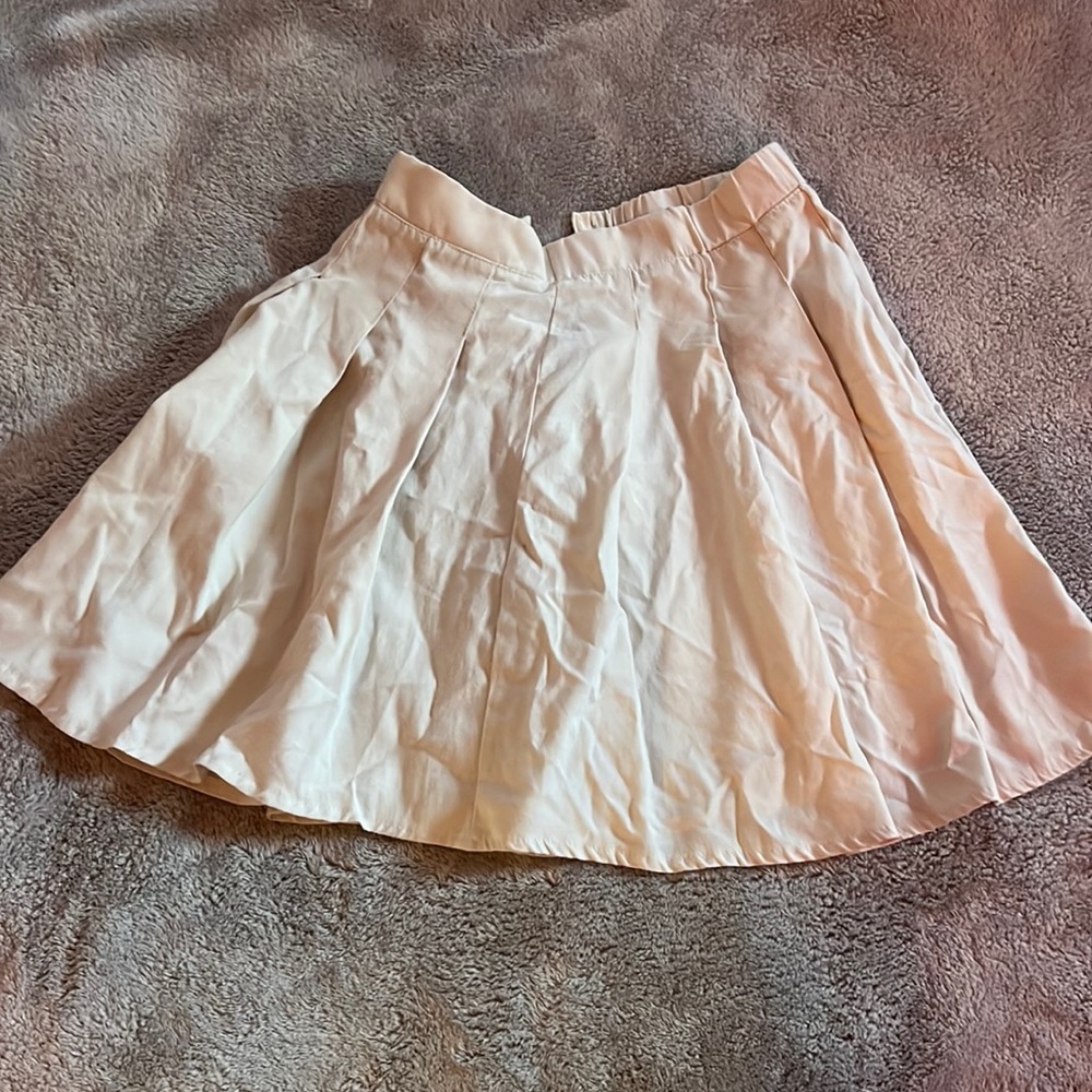 Cream white A-line skirt